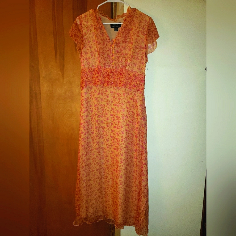 Orange Jeremy Short Sleeve Dress, Women's Size 8